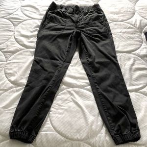 American Eagle black stretch suede joggers